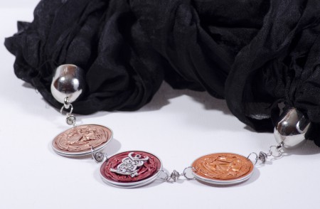 Fekete baglyos láncos ékszerkendő (90 x 180 cm) - Ár: 3.290 Ft